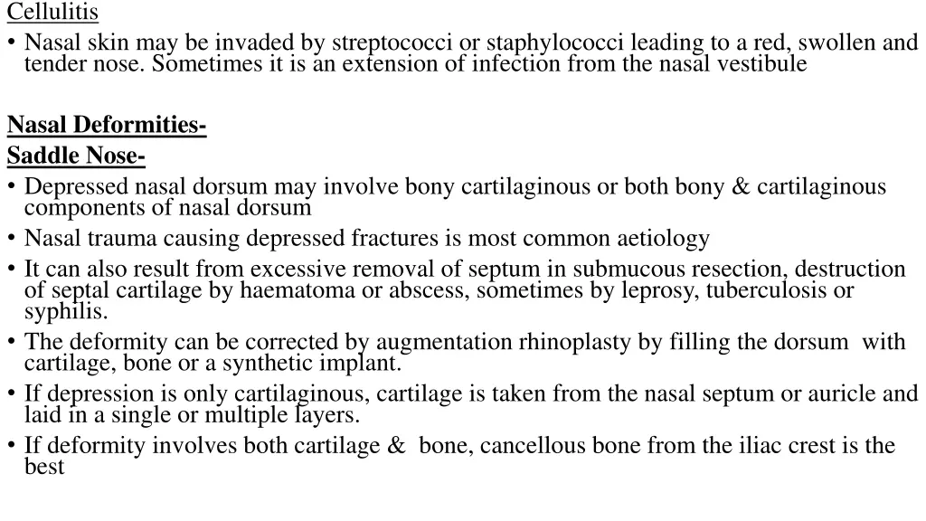 cellulitis nasal skin may be invaded