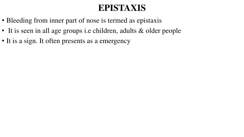 epistaxis