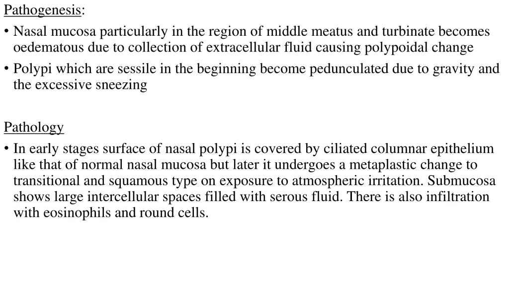 pathogenesis nasal mucosa particularly