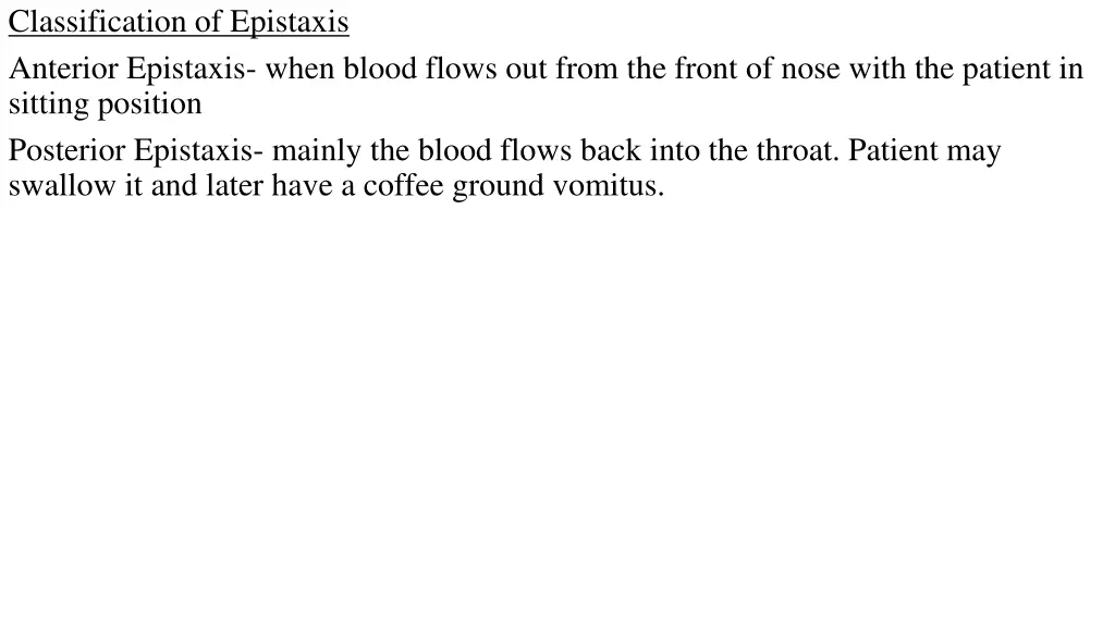 classification of epistaxis anterior epistaxis