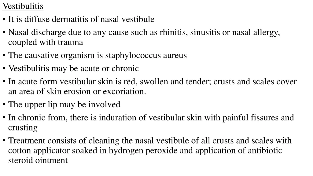 vestibulitis it is diffuse dermatitis of nasal