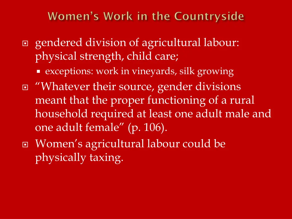 gendered division of agricultural labour physical