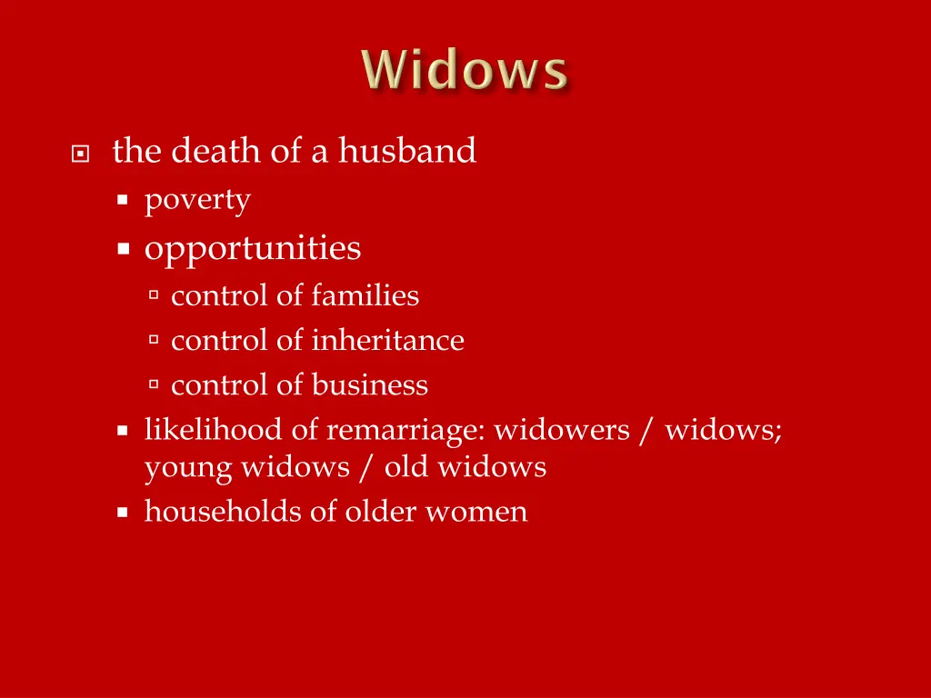 the death of a husband poverty opportunities
