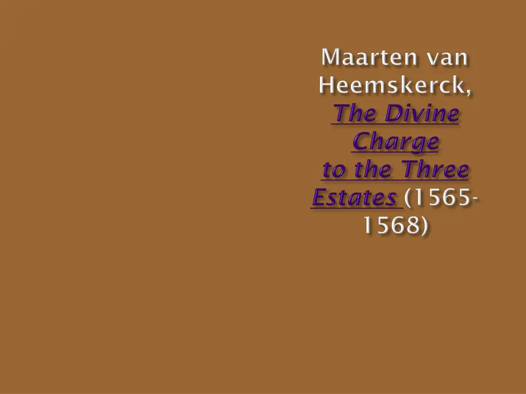 the divine charge to the three estates