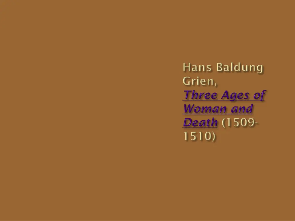 three ages of woman and death
