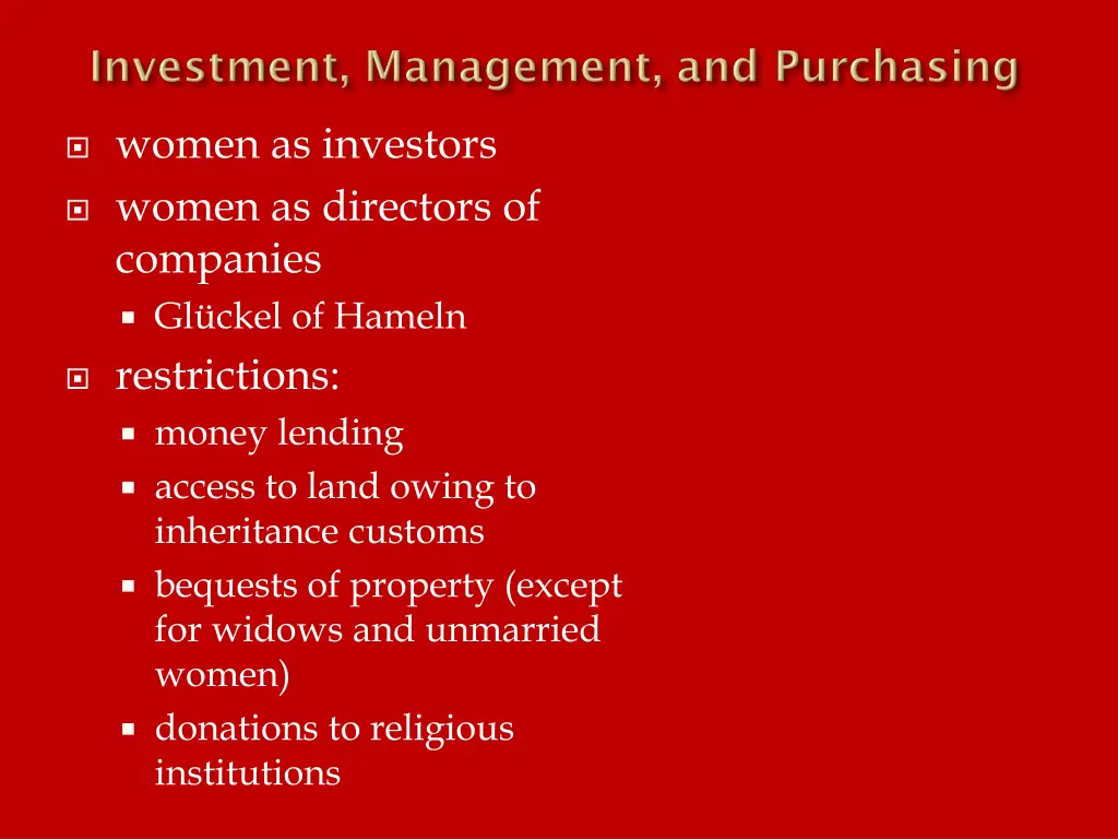 women as investors women as directors