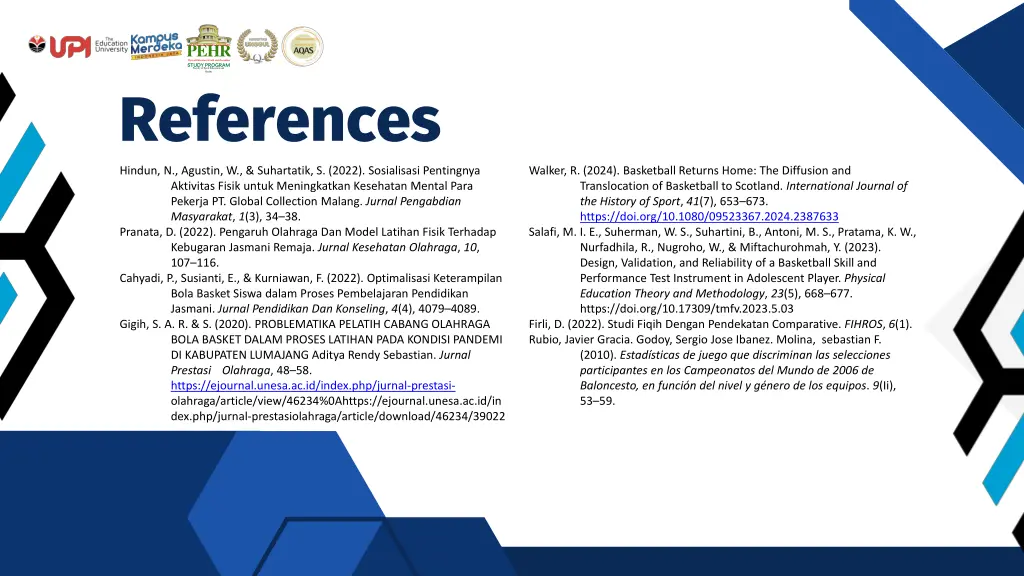 pehr study program faculty of sport education 7