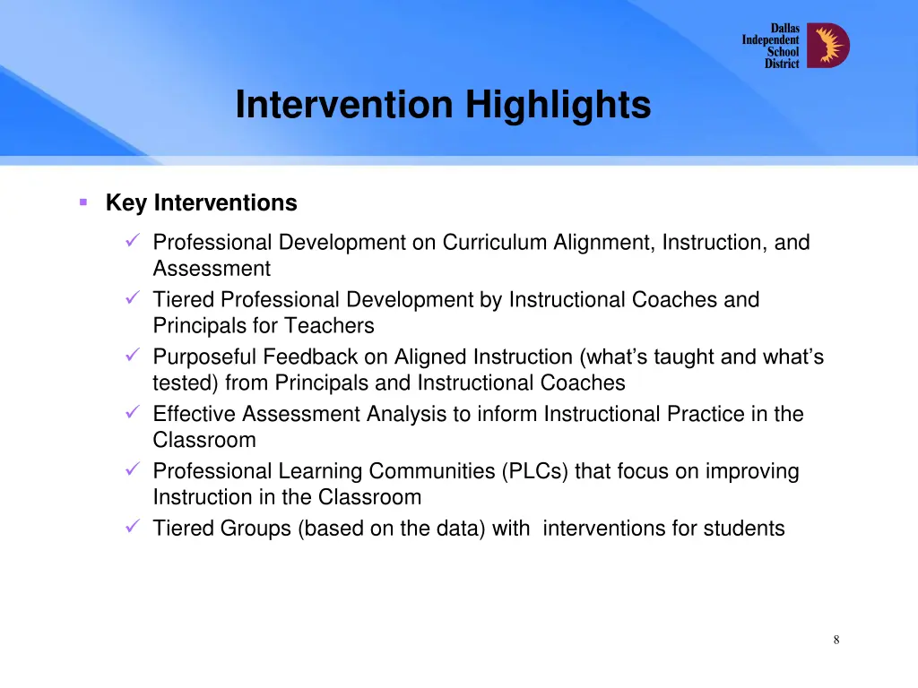 intervention highlights