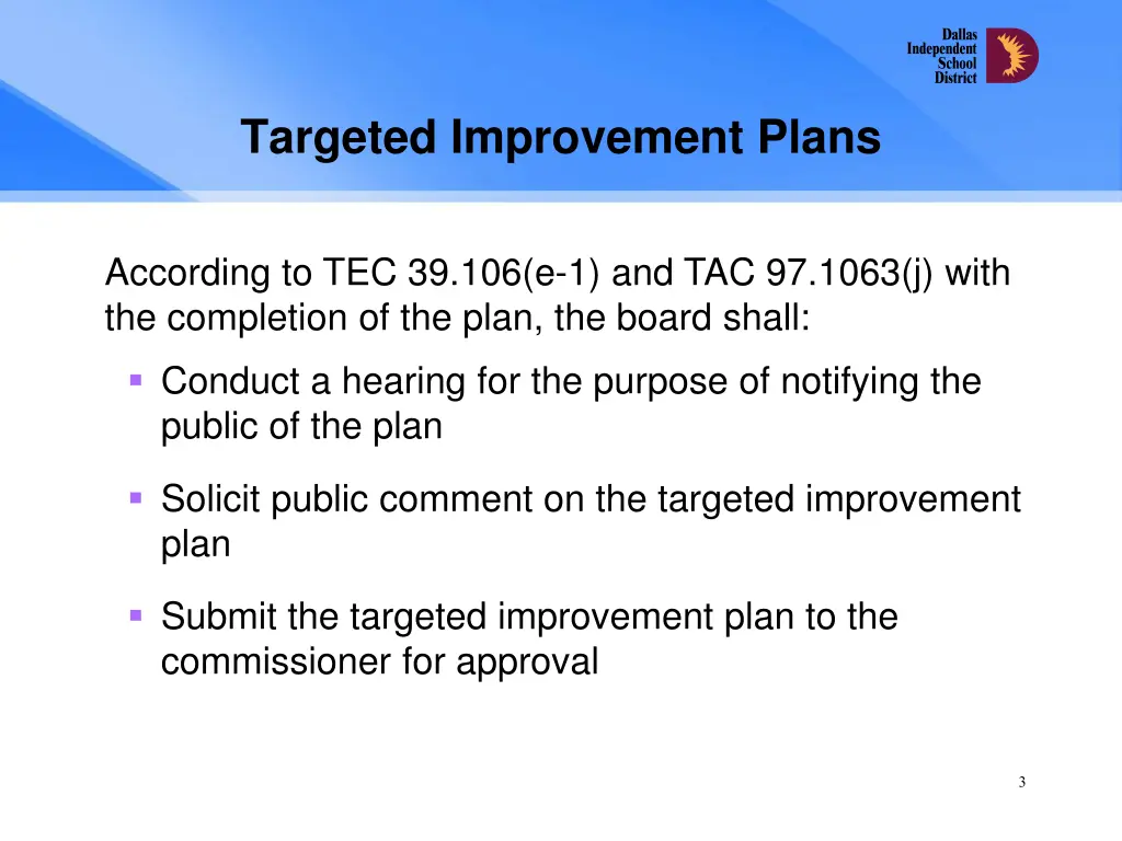 targeted improvement plans 1
