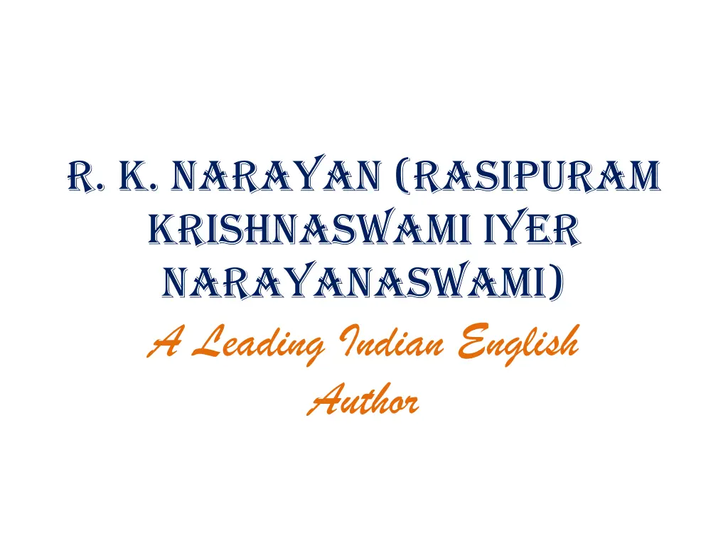 r k narayan rasipuram krishnaswami iyer