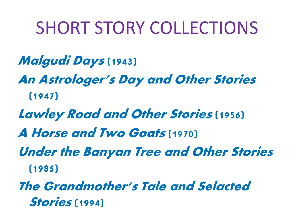 short story collections
