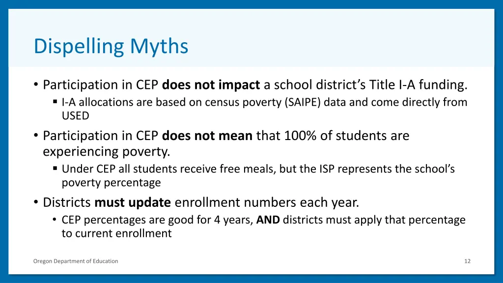 dispelling myths