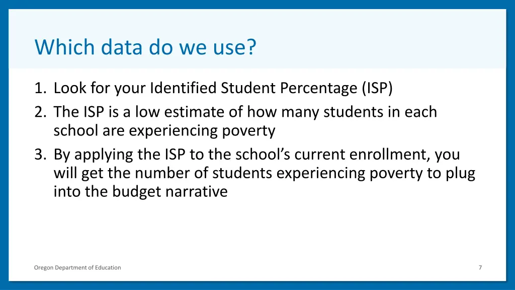 which data do we use