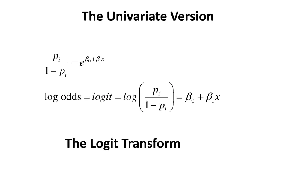 the univariate version