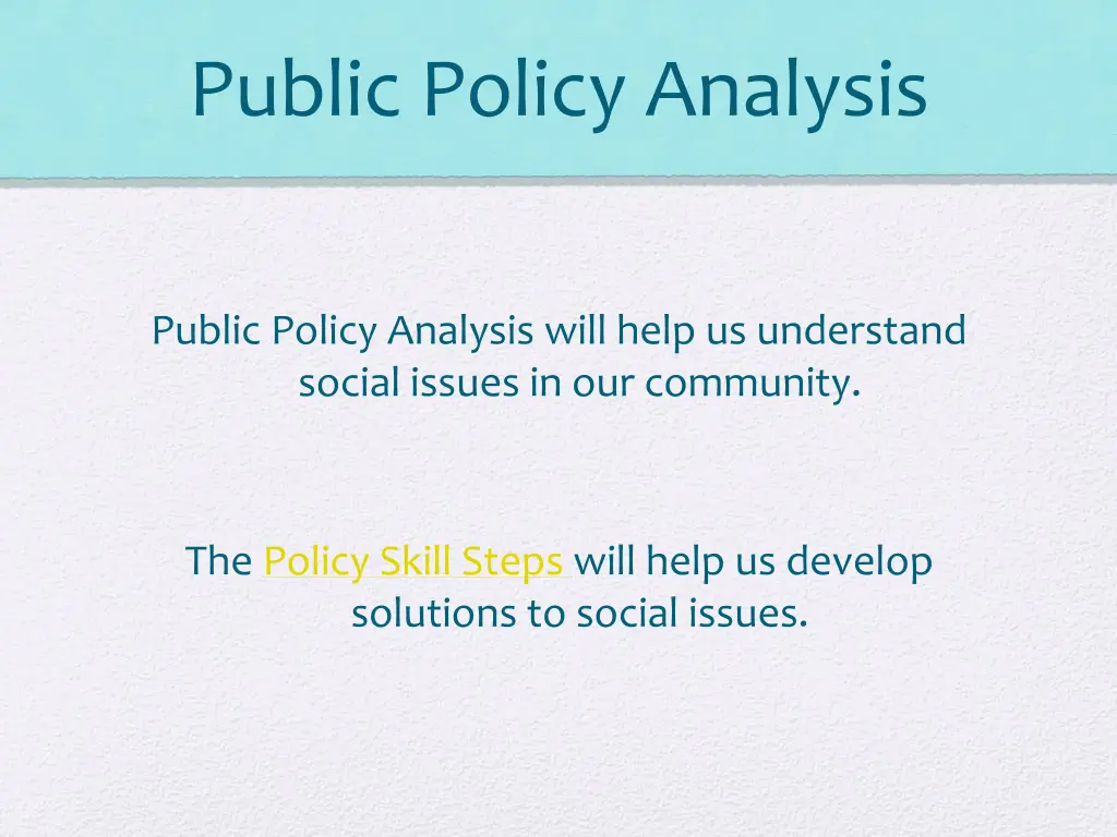 public policy analysis