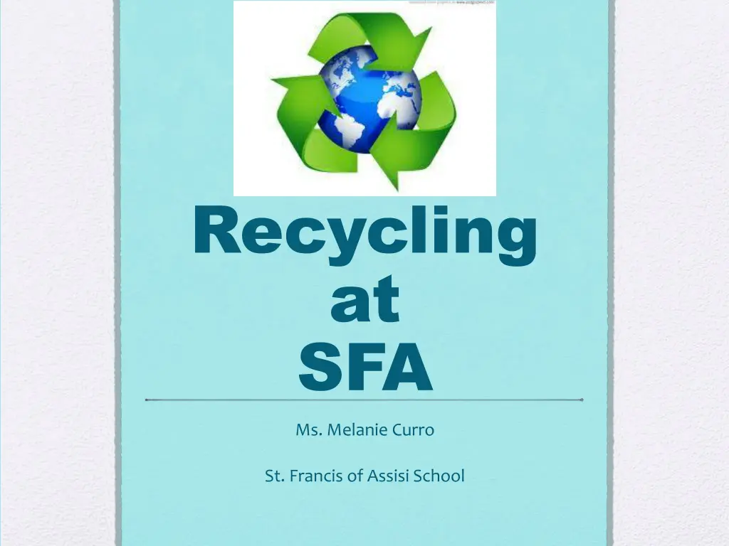 recycling at sfa