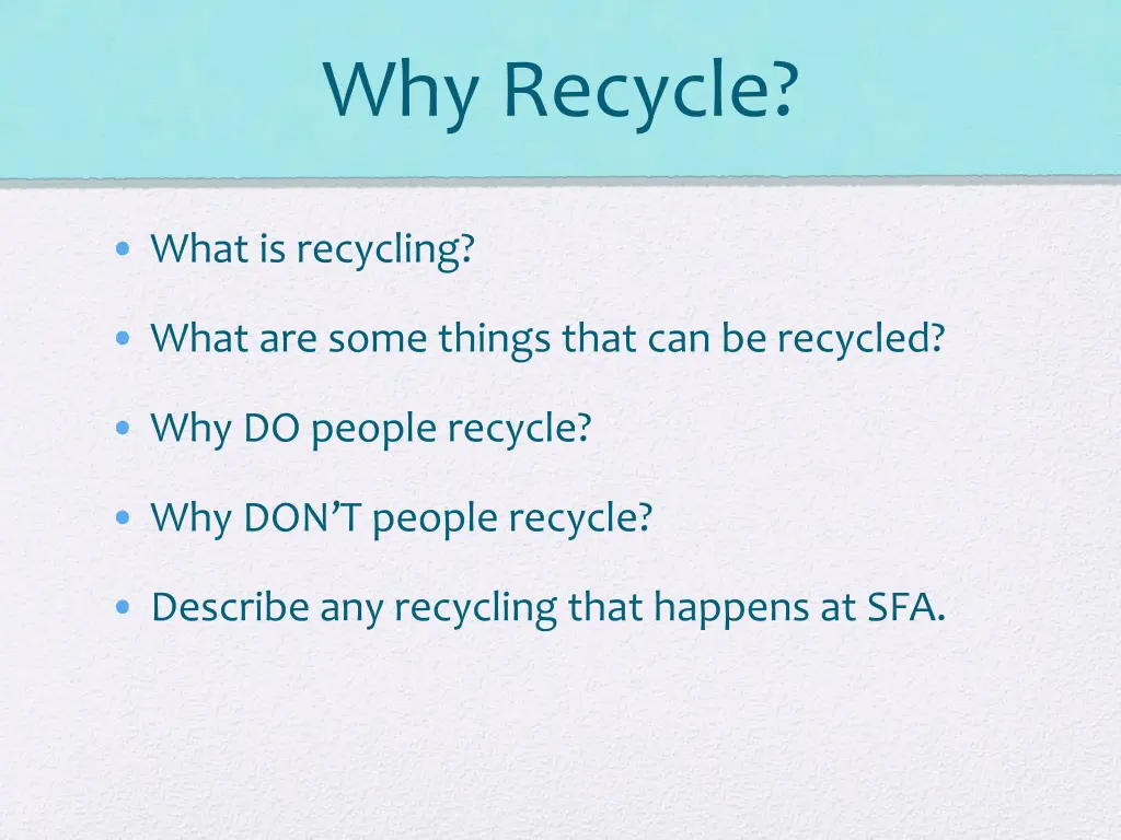 why recycle