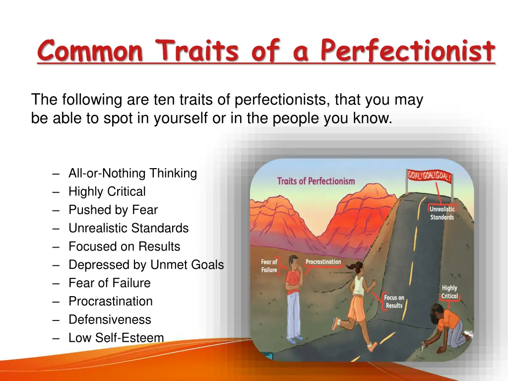 common traits of a perfectionist