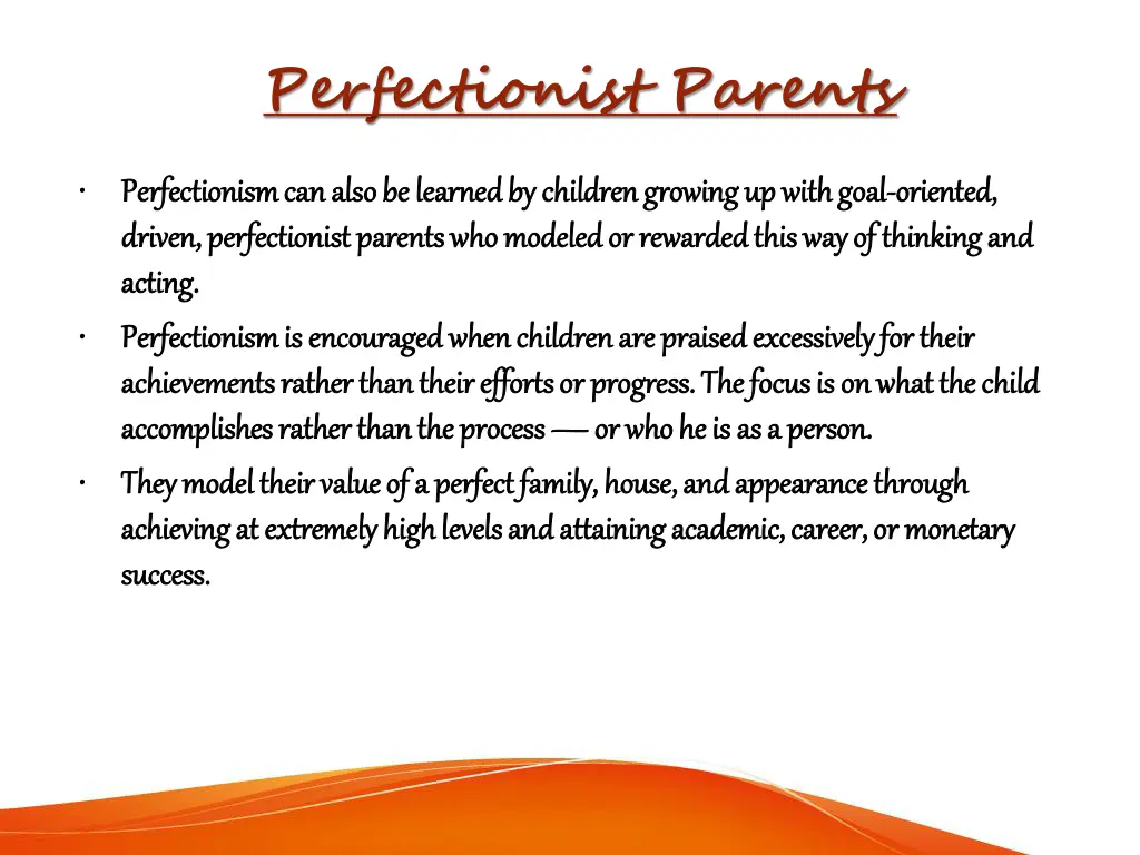 perfectionist parents