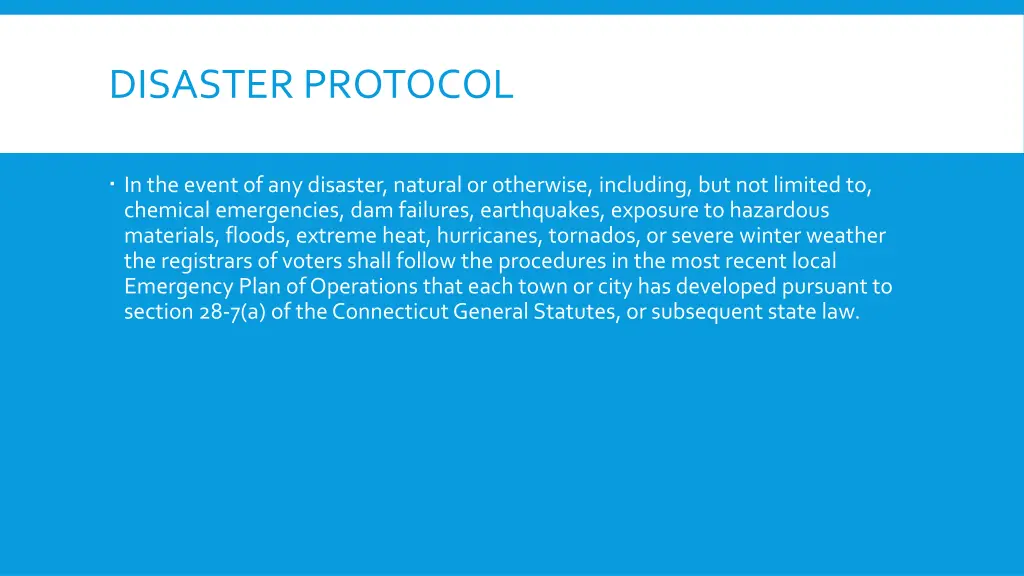 disaster protocol