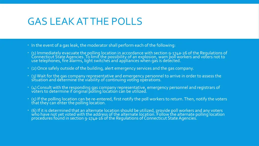 gas leak at the polls