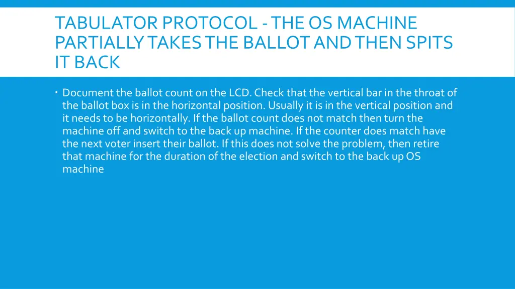 tabulator protocol the os machine partially takes