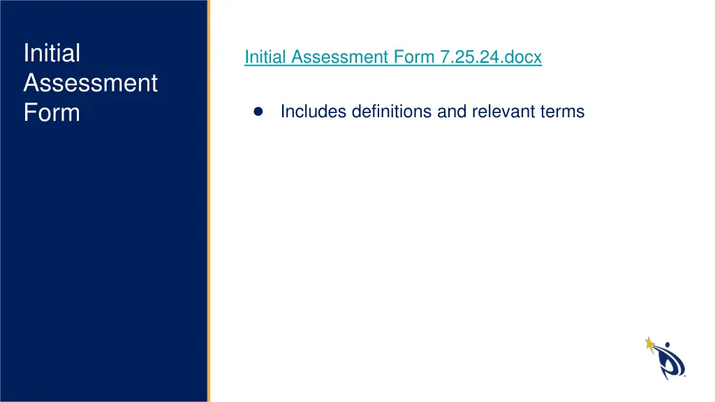 initial assessment form