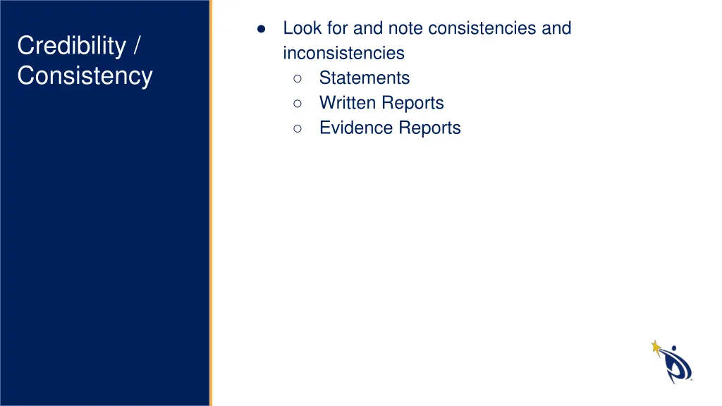 look for and note consistencies