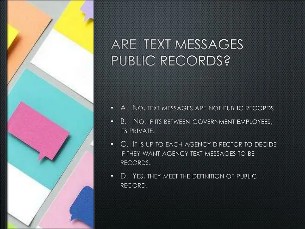 are text messages public records
