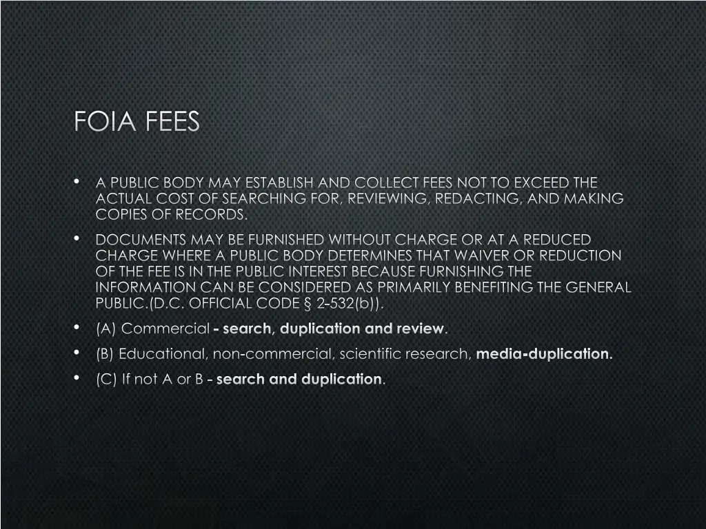 foia fees