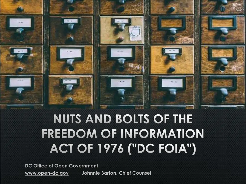 nuts and bolts of the freedom of information