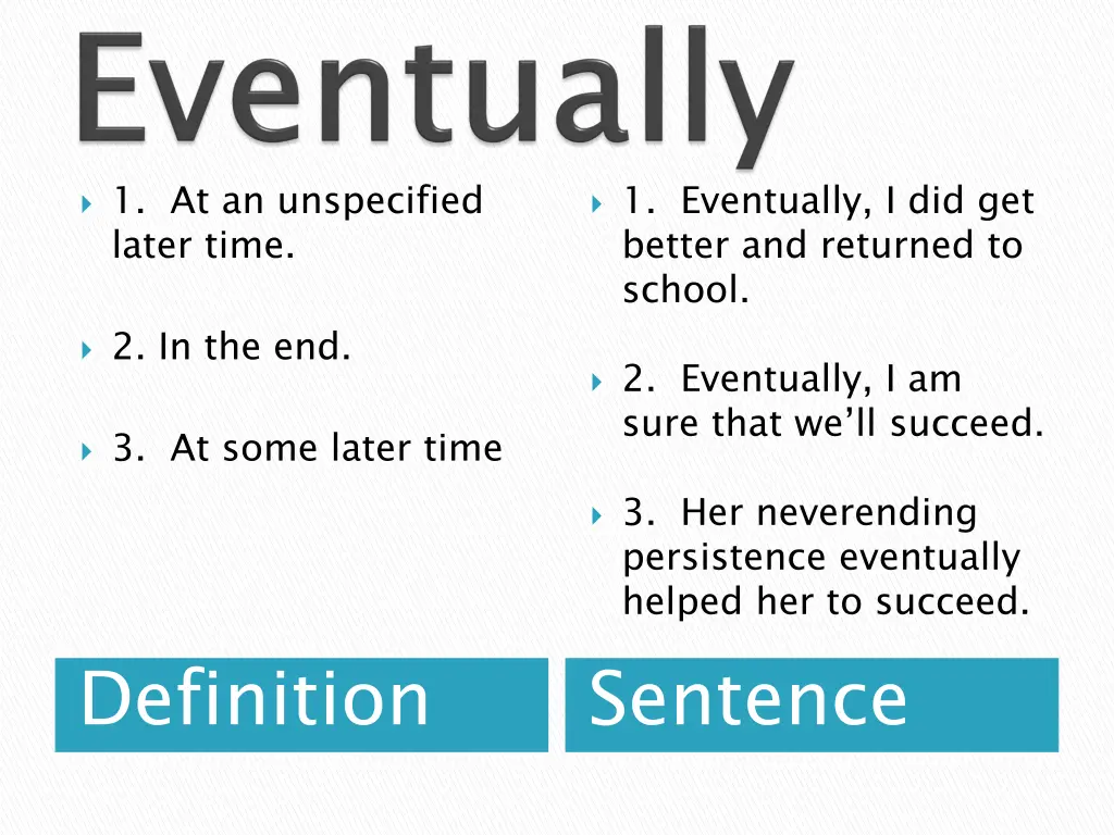 1 at an unspecified later time