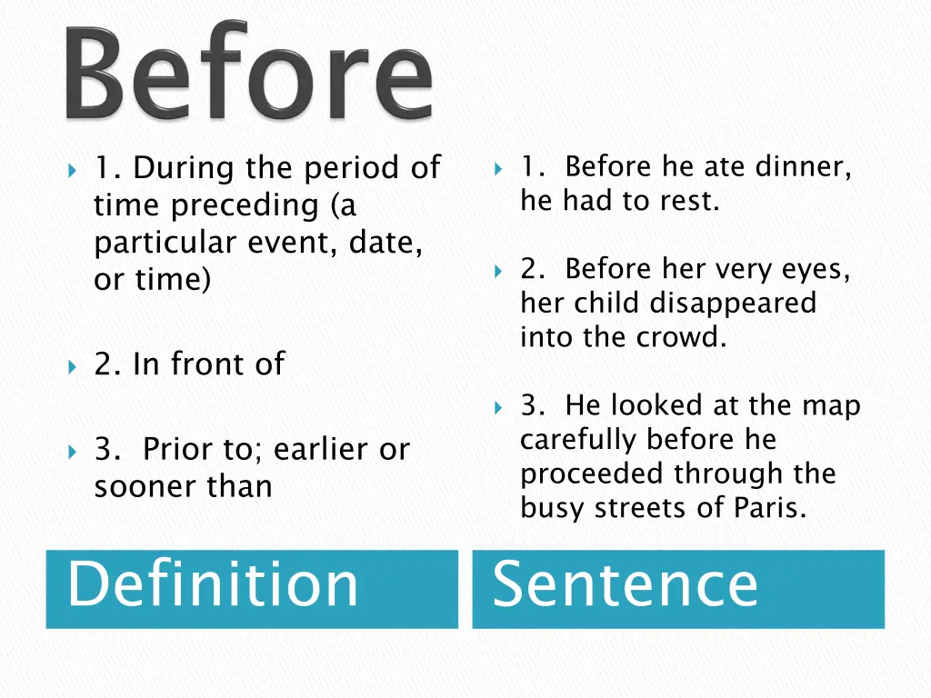 1 during the period of time preceding