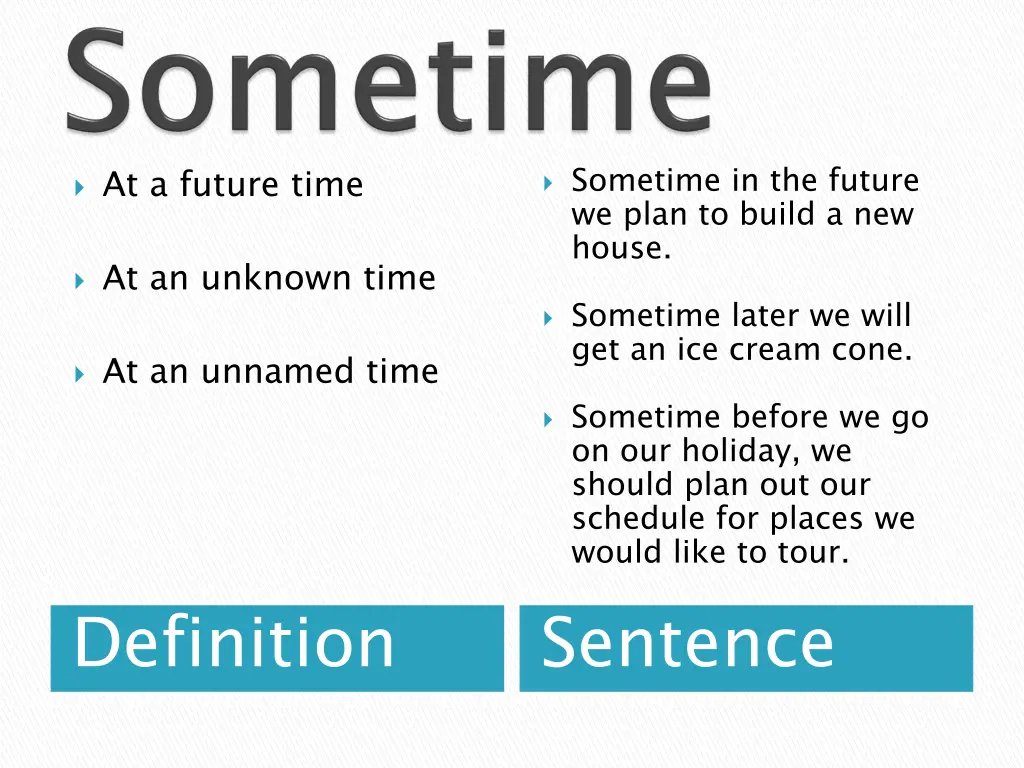 sometime in the future we plan to build