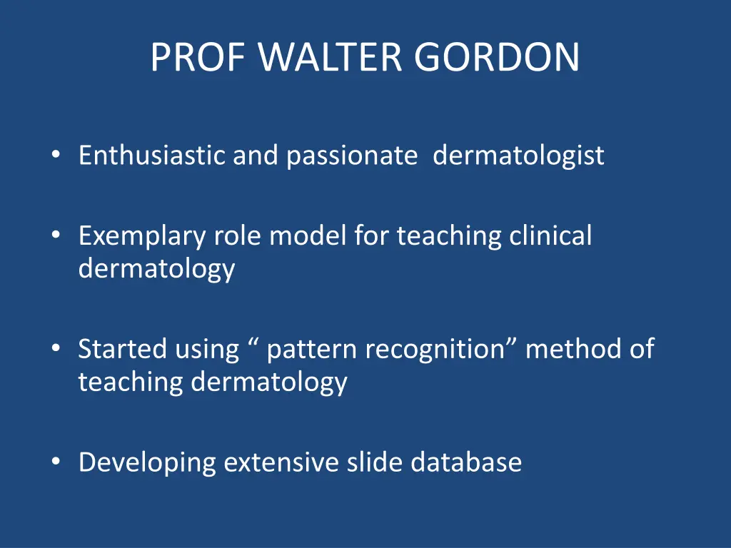 prof walter gordon