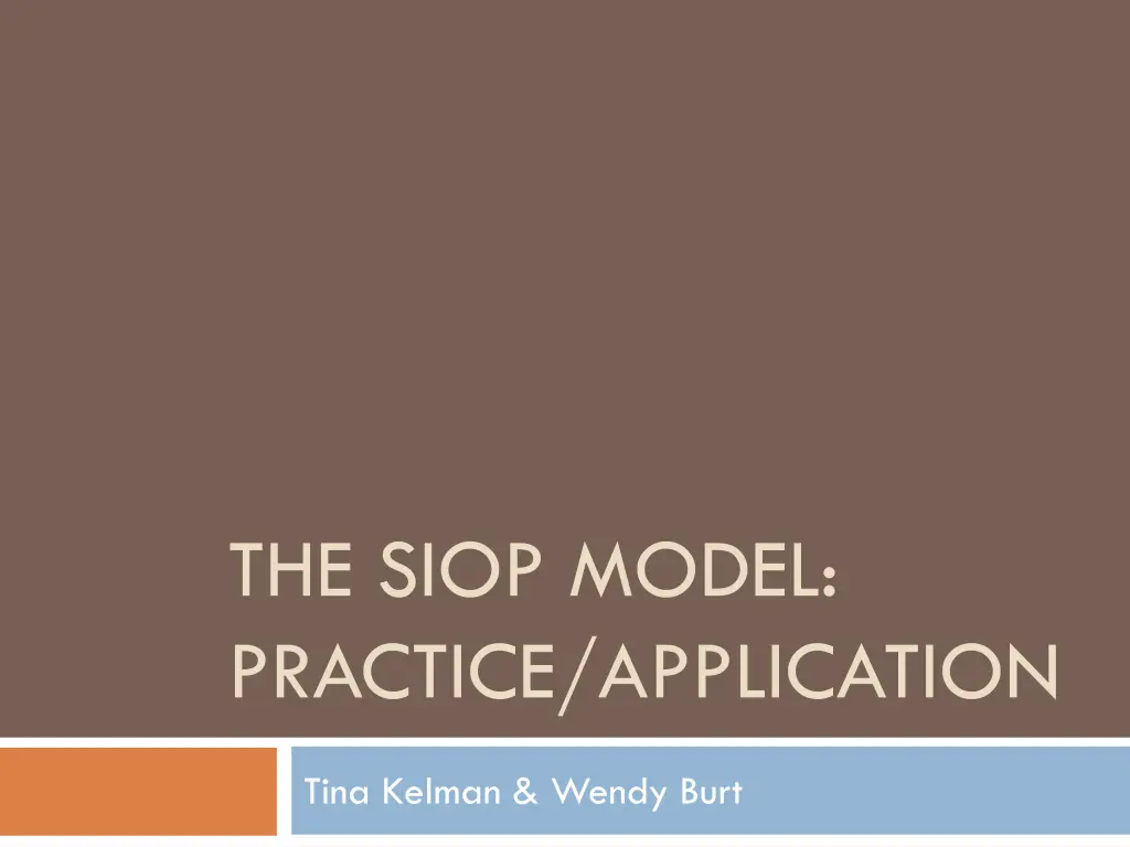 the siop model practice application