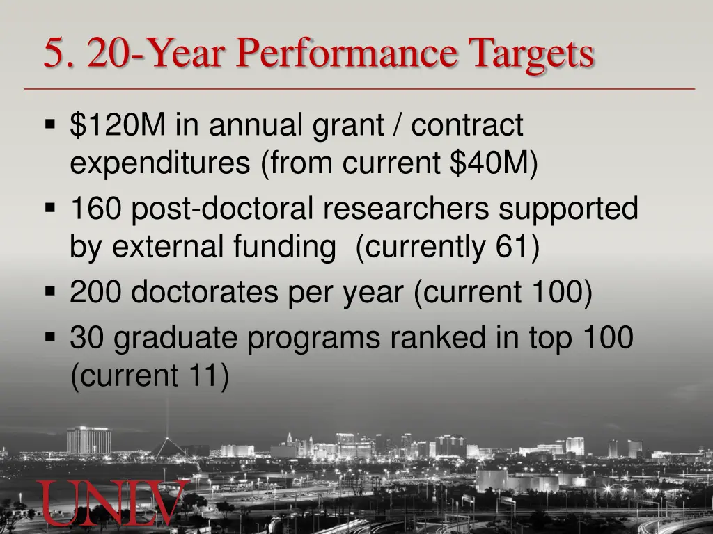 5 20 year performance targets
