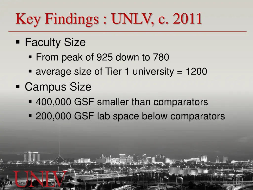 key findings unlv c 2011