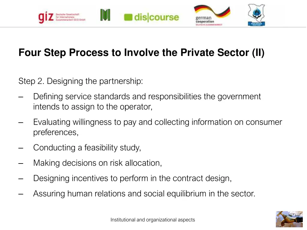 four step process to involve the private sector ii