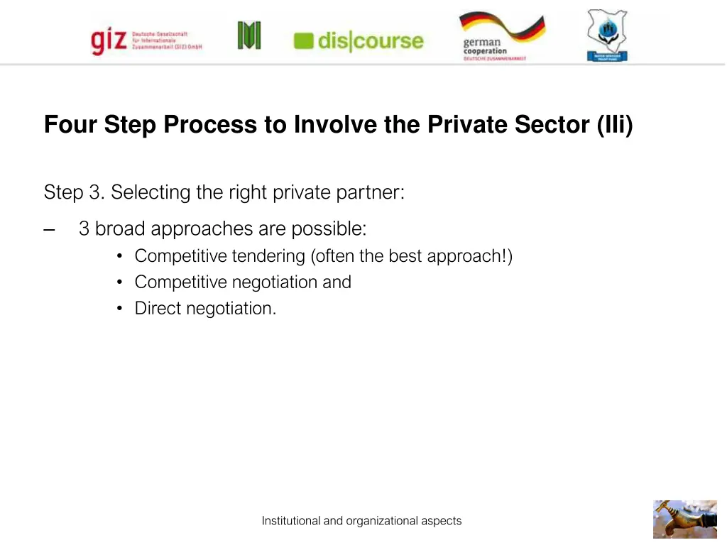 four step process to involve the private sector