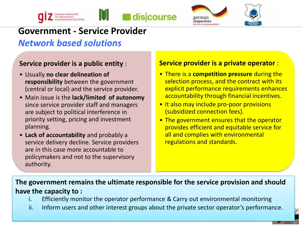 government service provider network based