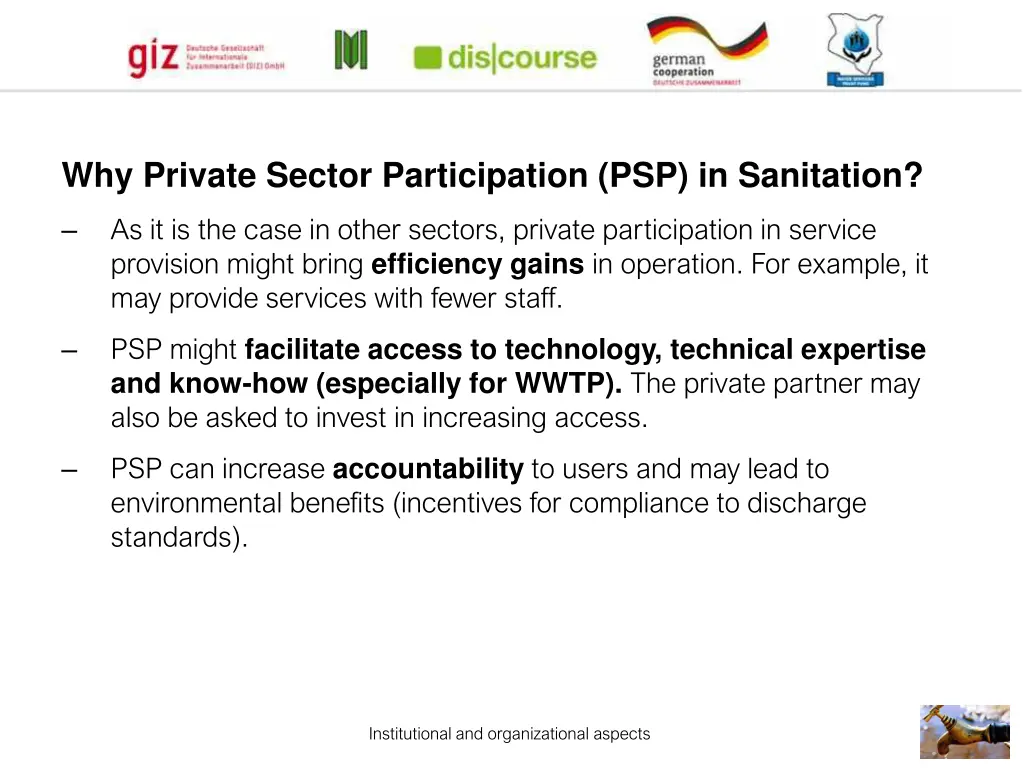 why private sector participation psp in sanitation