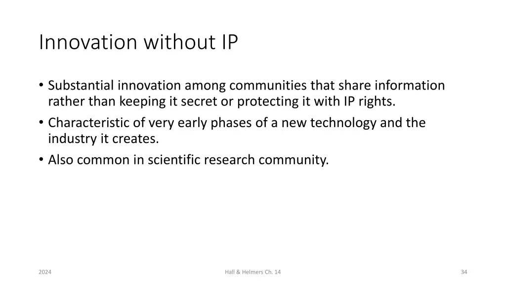 innovation without ip