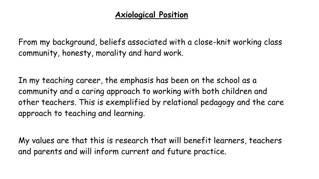 axiological position