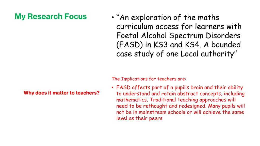 my research focus