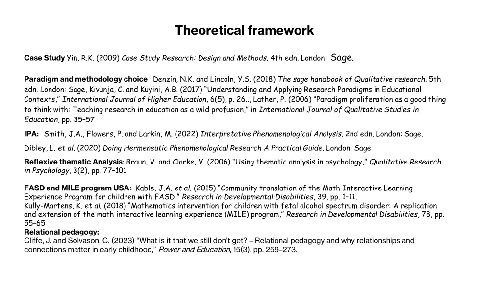 theoretical framework