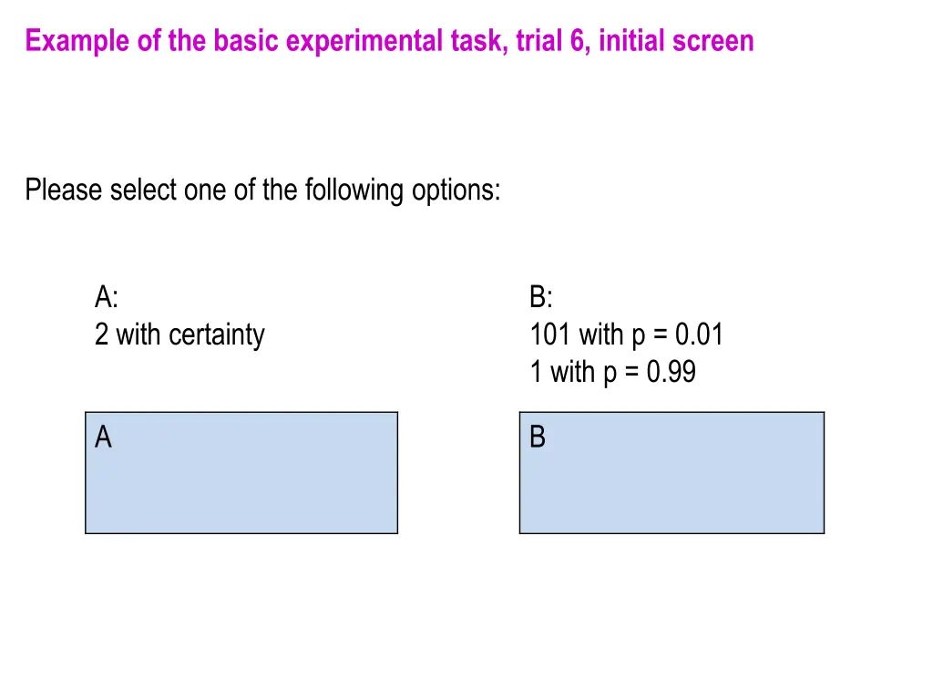 example of the basic experimental task trial 2