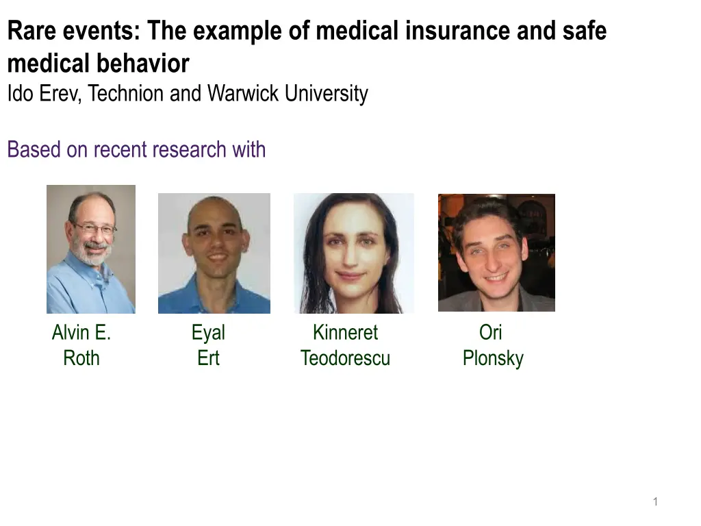 rare events the example of medical insurance