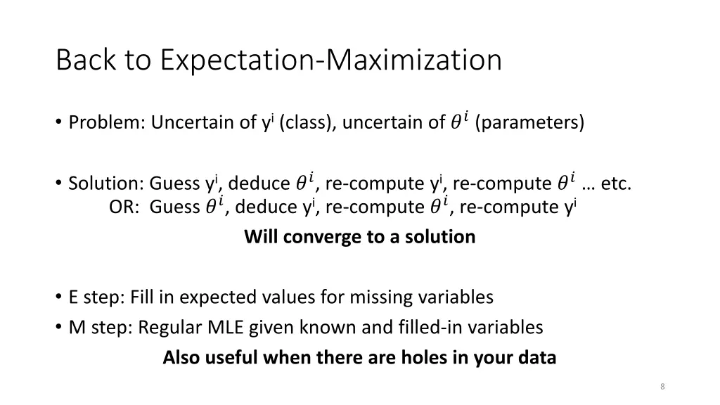 back to expectation maximization