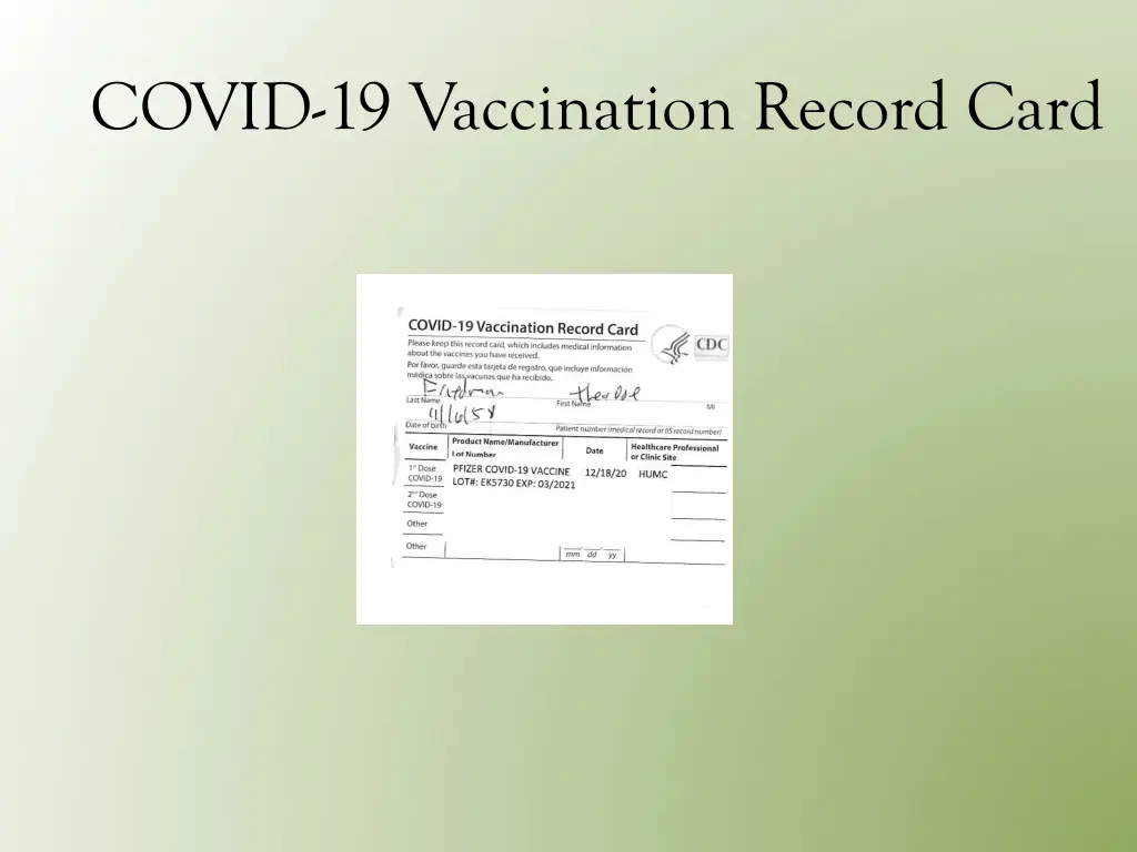 covid 19 vaccination record card